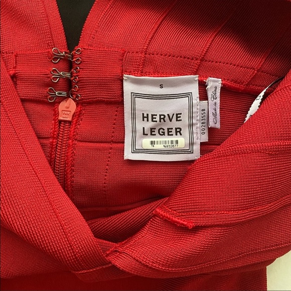 100% Authentic Herve Leger Bodycon Dress - RED - Trade Value $1000 - Picture 8 of 8